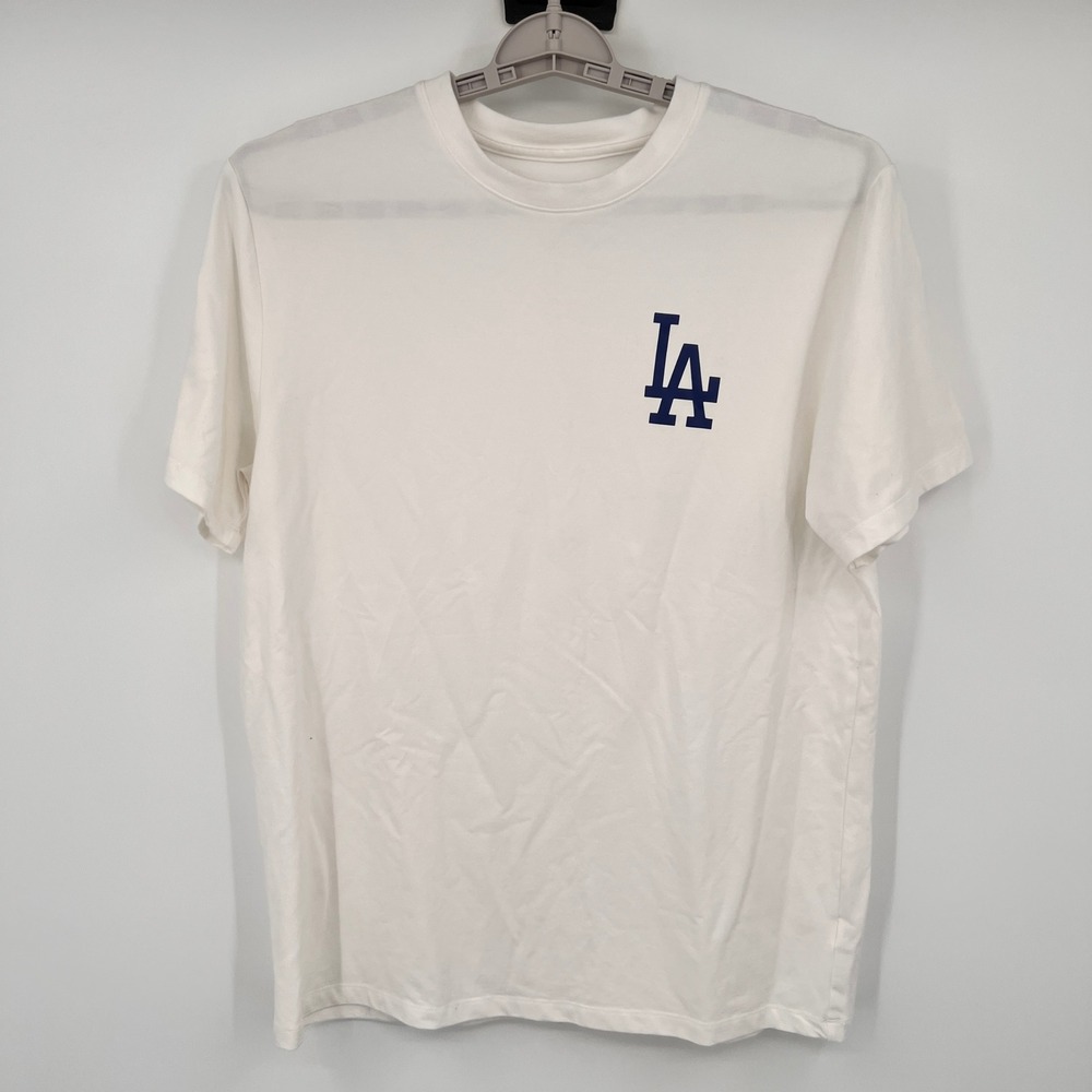 Goodfellow & Co Mens White LA Dodgers Logo Graphic T-Shirt Size M Short Sleeve